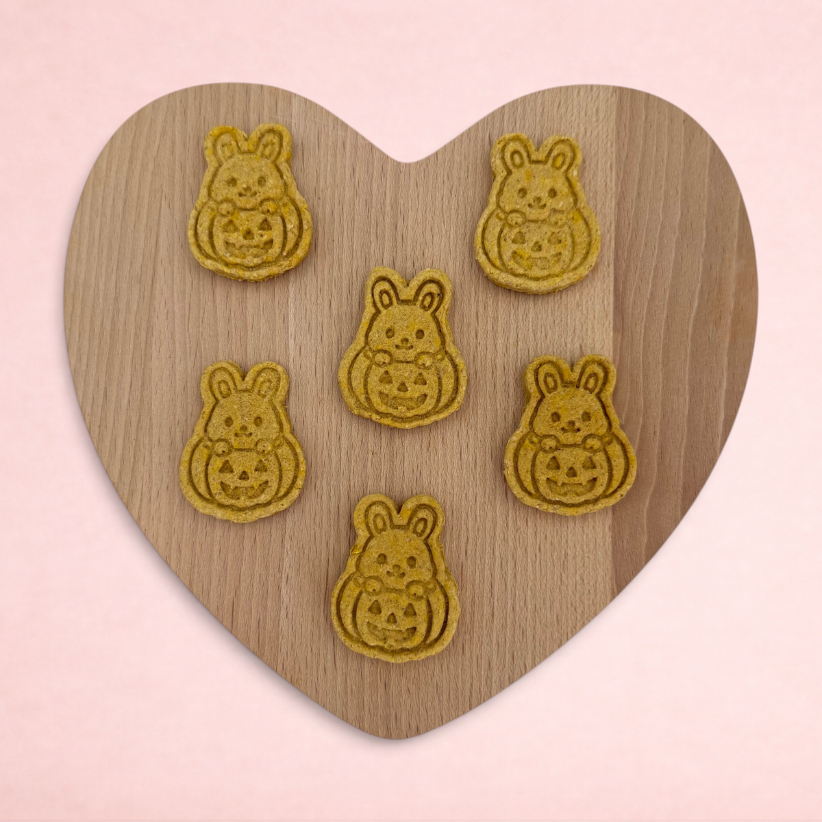 Darling Bun Shop handmade pumpkin bunny oat treats for small animals in a set of six