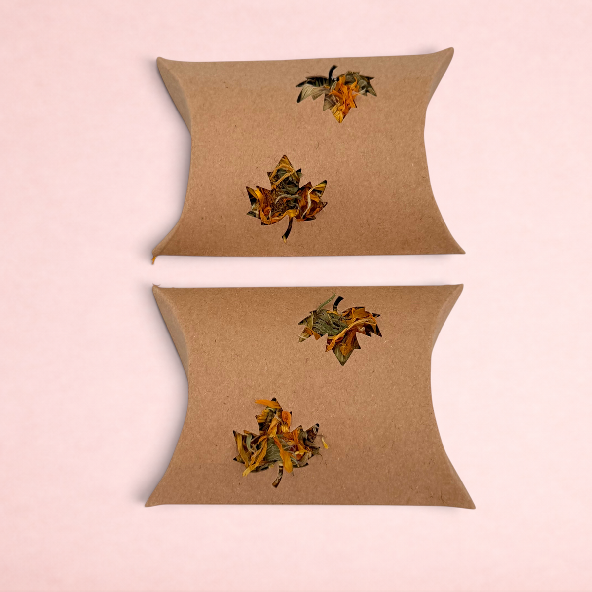 Darling Bun Shop maple leaf boredom breaker pillows made of brown cardboard with dried forage filling for small pets