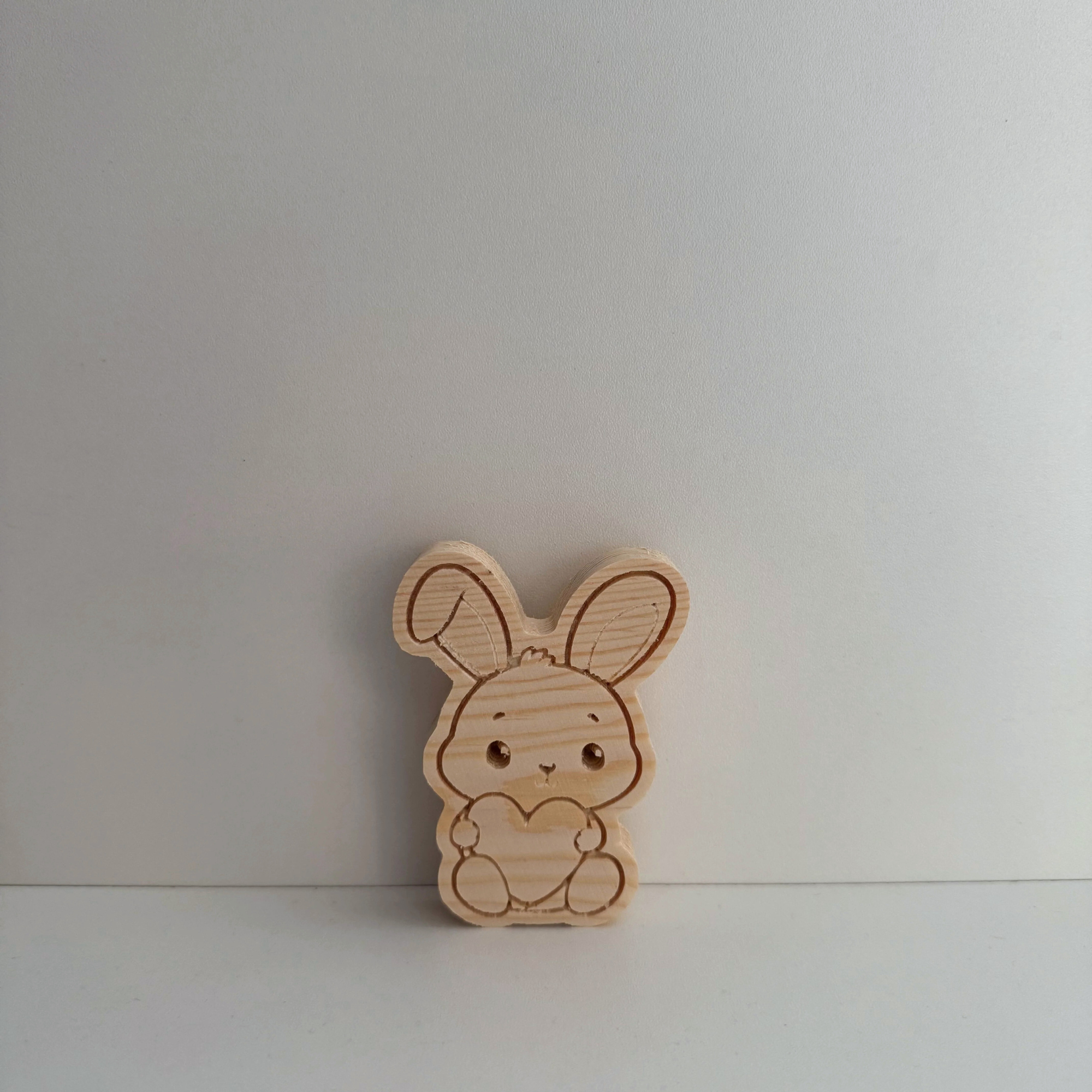 Valentine's Bunny Wooden Chew Toy