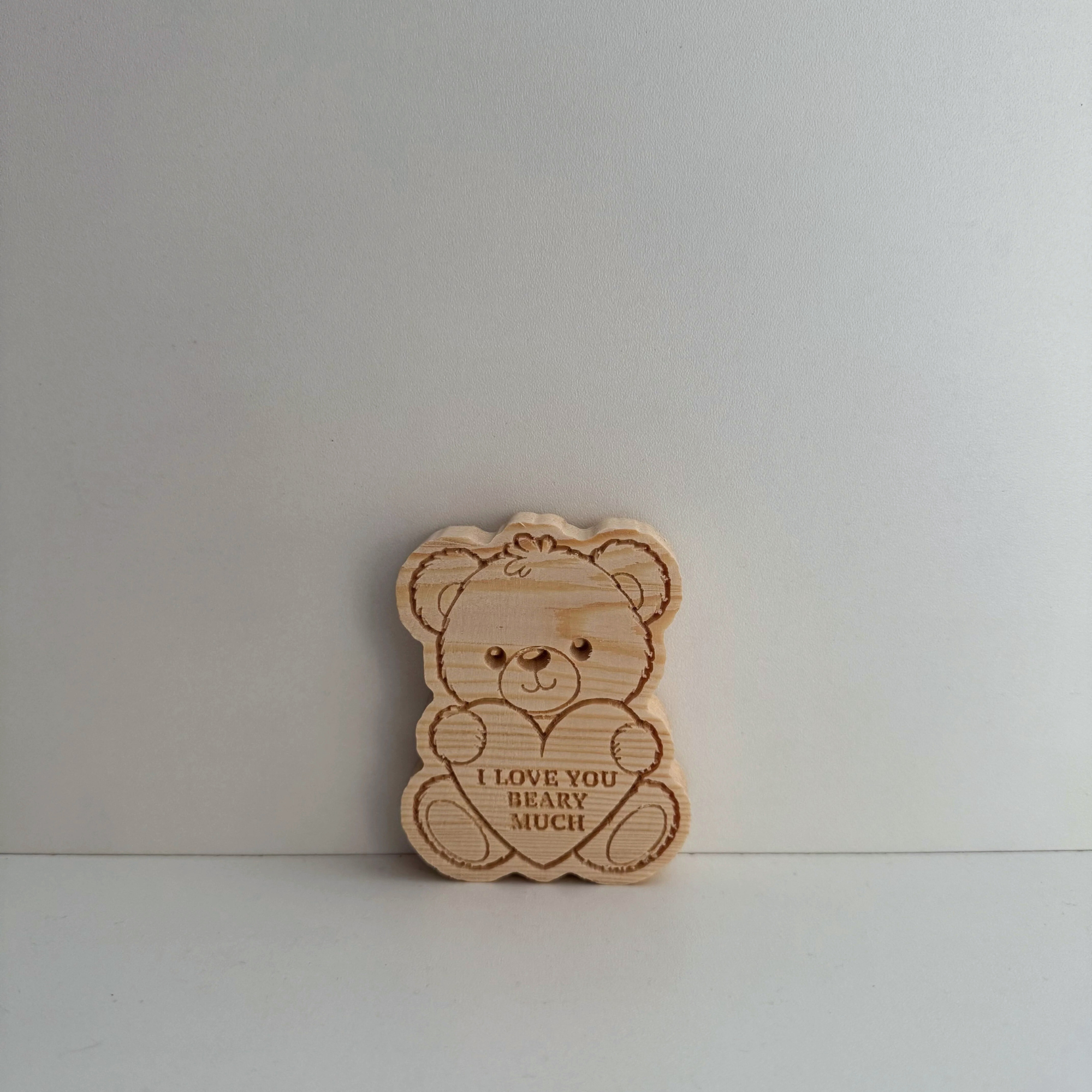 Valentine's Teddy Wooden Chew Toy