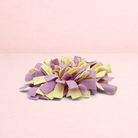 Darling Bun Shop purple and yellow felt snuffle mat for small pets to encourage foraging and slow eating