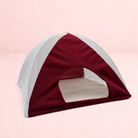 Darling Bun Shop red and white teepee hideaway for small pets with a soft removable fleece insert