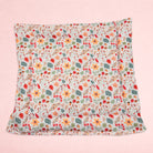 Darling Bun Shop handmade square pet cushion featuring an autumn-themed pattern of acorns, oak leaves, and flowers.