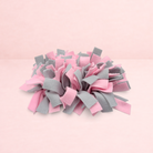 Darling Bun Shop pink and grey felt snuffle mat for small pets to encourage foraging and slow feeding