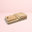 Darling Bun Shop natural wooden puzzle snack box for rabbits with sliding compartments for treat foraging