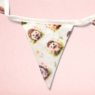 Darling Bun Shop bunting featuring a cute autumnal hedgehog print on white fabric flags for small pet enclosures