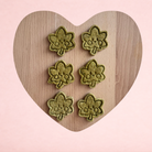 Darling Bun Shop handmade parsley and dill maple leaf oat treats for small animals arranged in six pieces