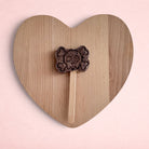Darling Bun Shop handmade blueberry bat Halloween lolly treat for small pets on a wooden heart board