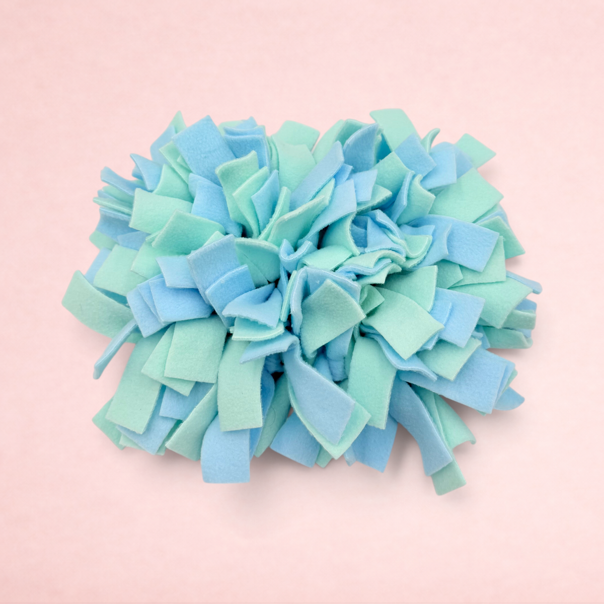 Darling Bun Shop blue and green fleece snuffle mat for small pets like bunnies and guinea pigs