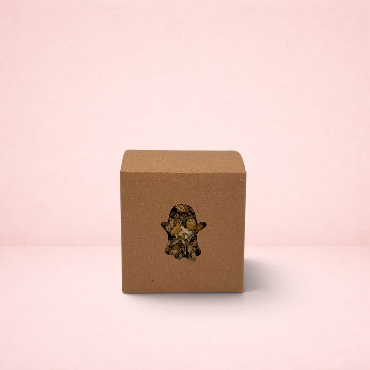 Darling Bun Shop Halloween ghost-shaped cardboard boredom breaker filled with dried forage for small pets