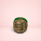 Darling Bun Shop apple-shaped toy for small animals made from woven natural seagrass and maize leaf with green leaves