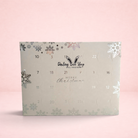 Darling Bun Shop 24 day hay-based treat advent calendar for small pets with silver snowflake festive design