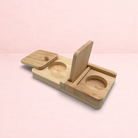 Darling Bun Shop natural wooden puzzle snack box for rabbits with sliding and lifting treat compartments