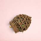 Darling Bun Shop natural vine acorn forage toy filled with timothy hay and dried leaves for small animals