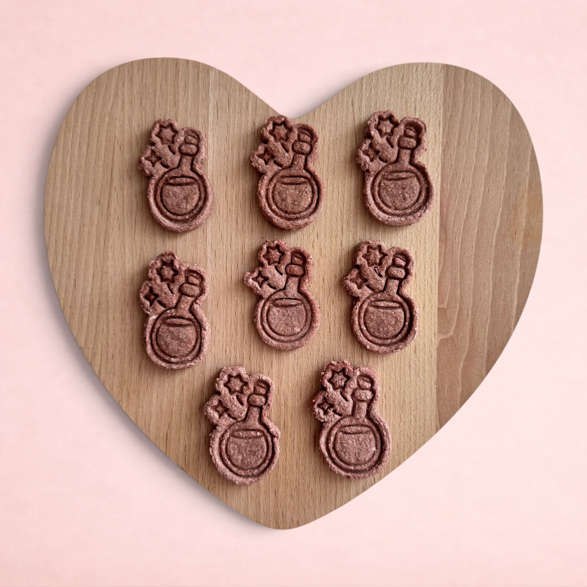 Darling Bun Shop handmade strawberry and oat magic potion shaped treats for rabbits and small animals