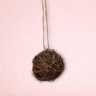 Darling Bun Shop natural willow ball toy for small animals with a hanging jute string for chewing and play