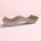 Darling Bun Shop pink patterned cardboard scratching board for rabbits with a wavy design for resting and scratching