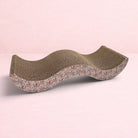 Darling Bun Shop pink patterned cardboard scratching board for rabbits with a wavy design for resting and scratching