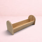 Darling Bun Shop natural wooden feeding trough for bunnies, 28cm long, ideal for hay and fresh vegetables.