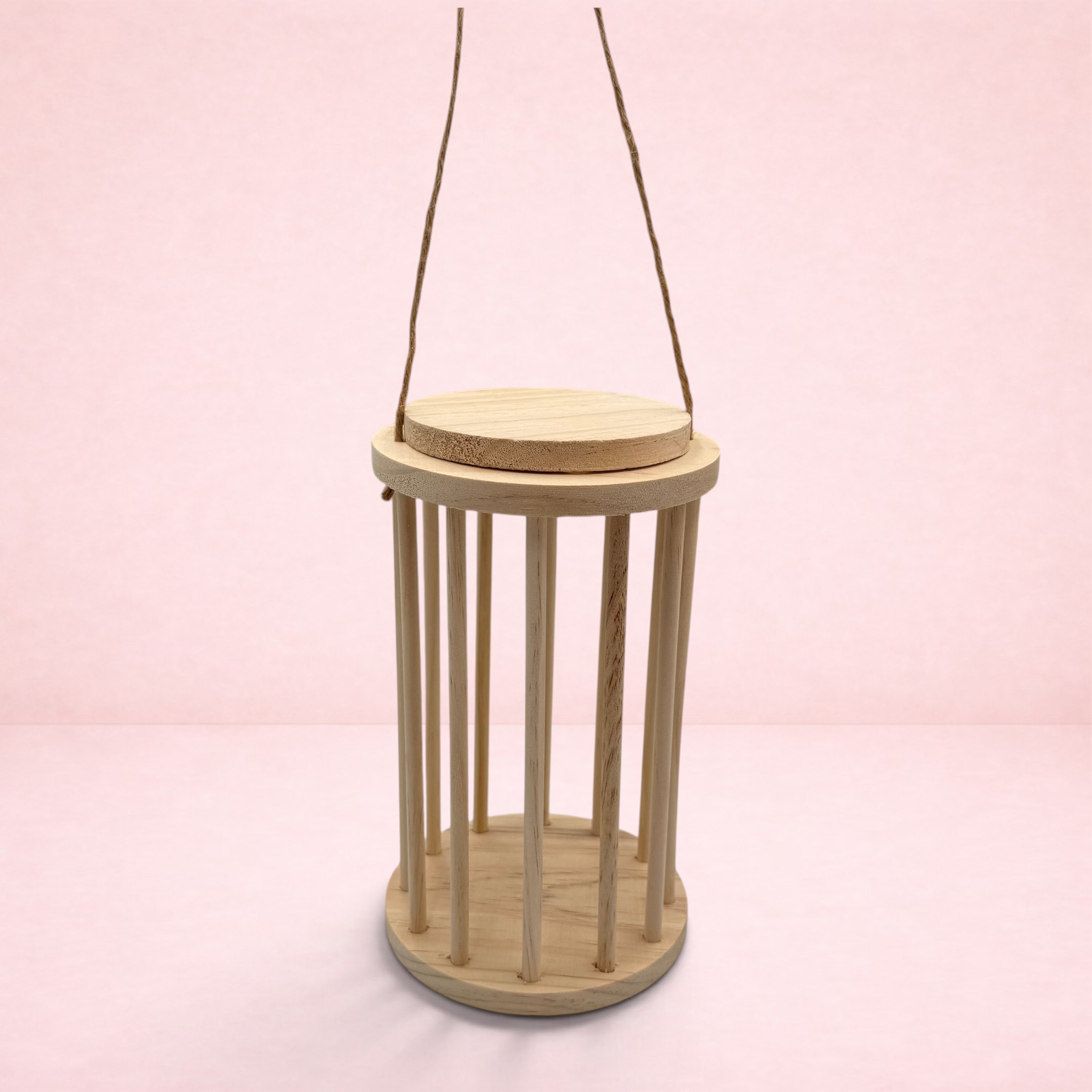 Darling Bun Shop 3-in-1 wooden hay roller for rabbits with a removable lid and hanging twine string