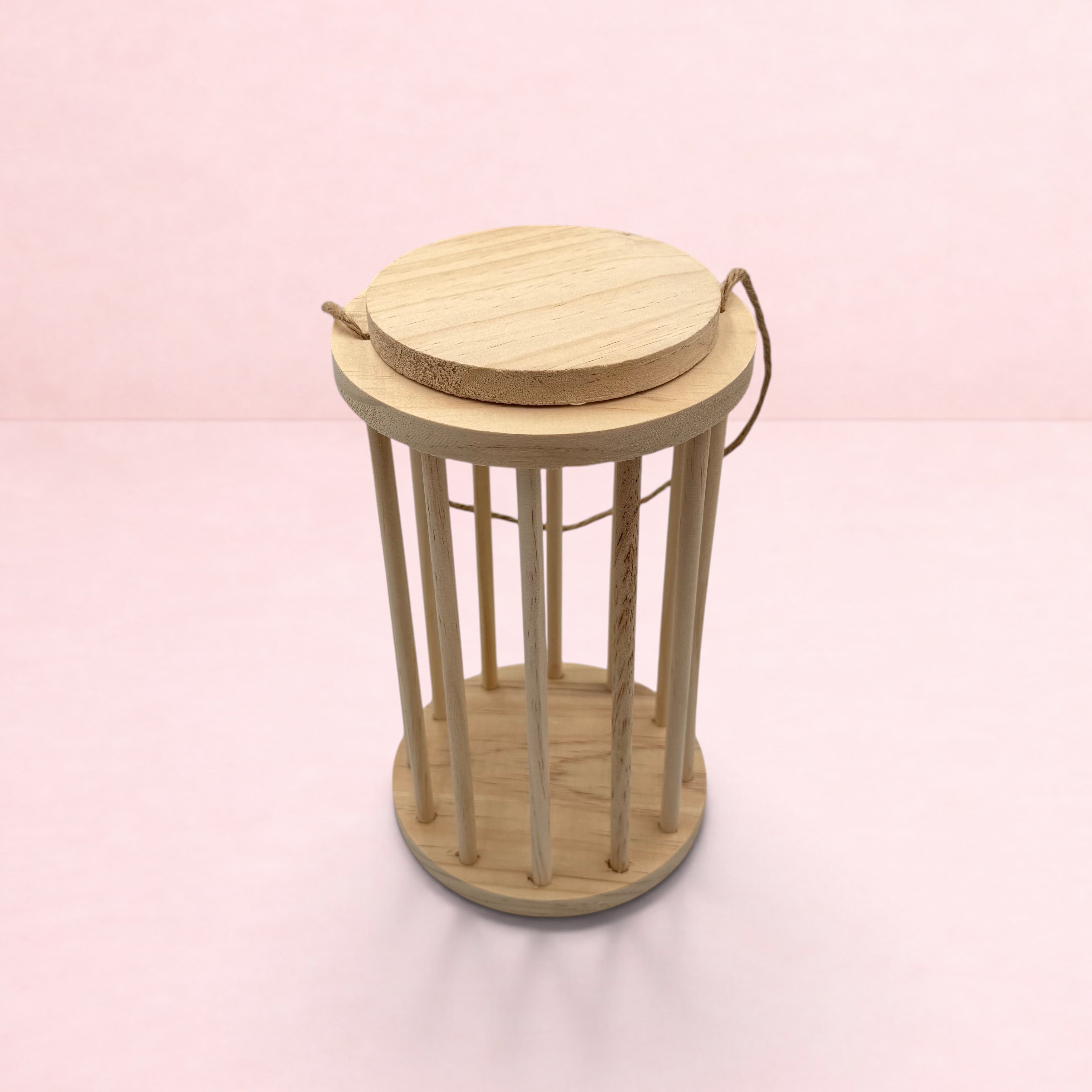 Darling Bun Shop 3-in-1 wooden hay roller toy for rabbits with a removable lid and hanging rope